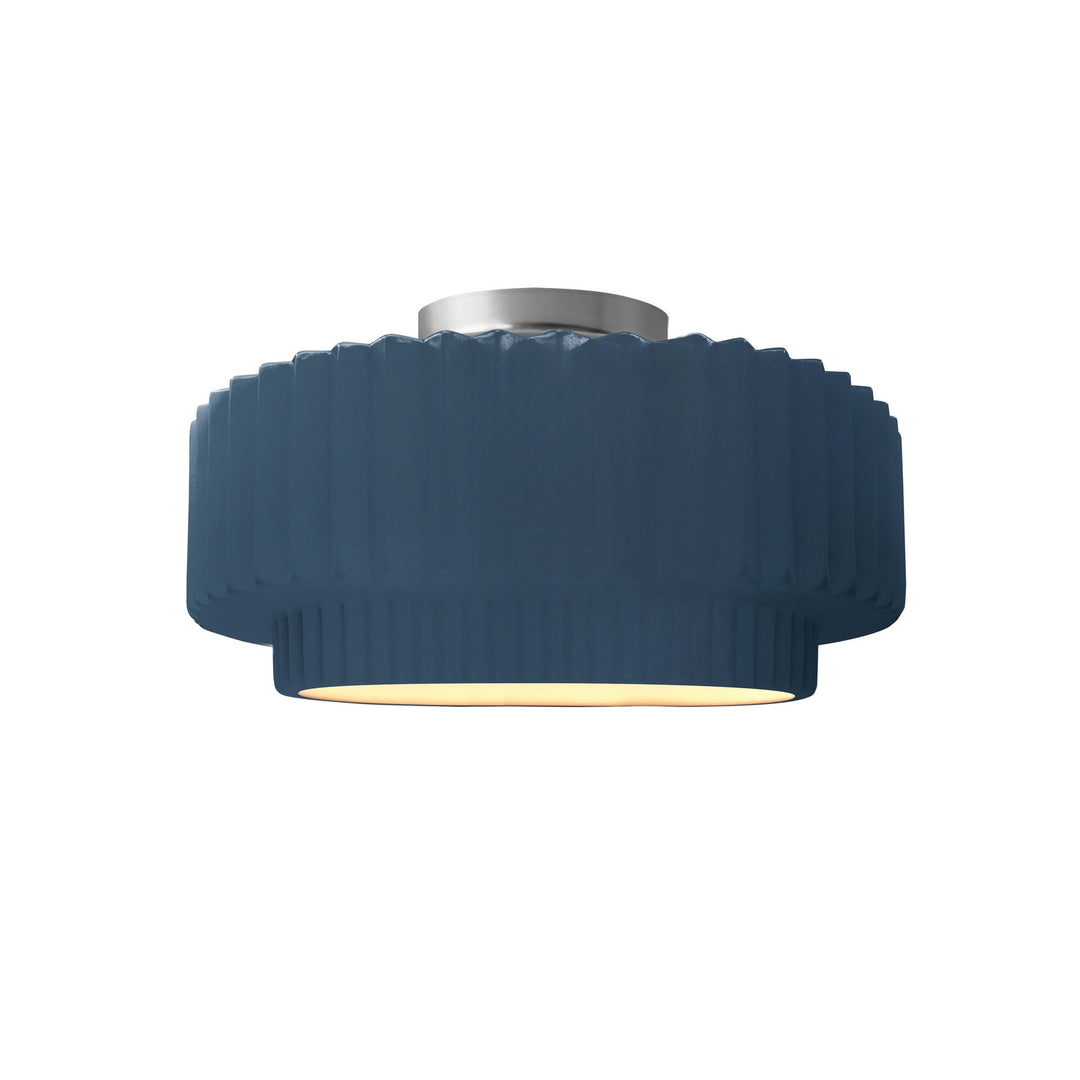 Justice Designs - CER-6370-MDMT-NCKL - One Light Semi-Flush Mount - Radiance Collection - Brushed Nickel