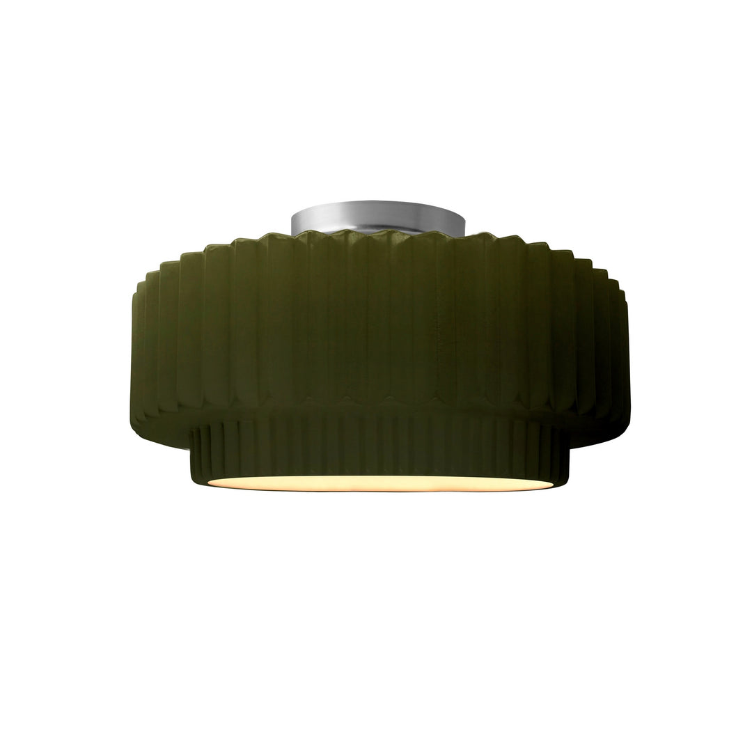 Justice Designs - CER-6370-MGRN-NCKL - One Light Semi-Flush Mount - Radiance Collection - Brushed Nickel