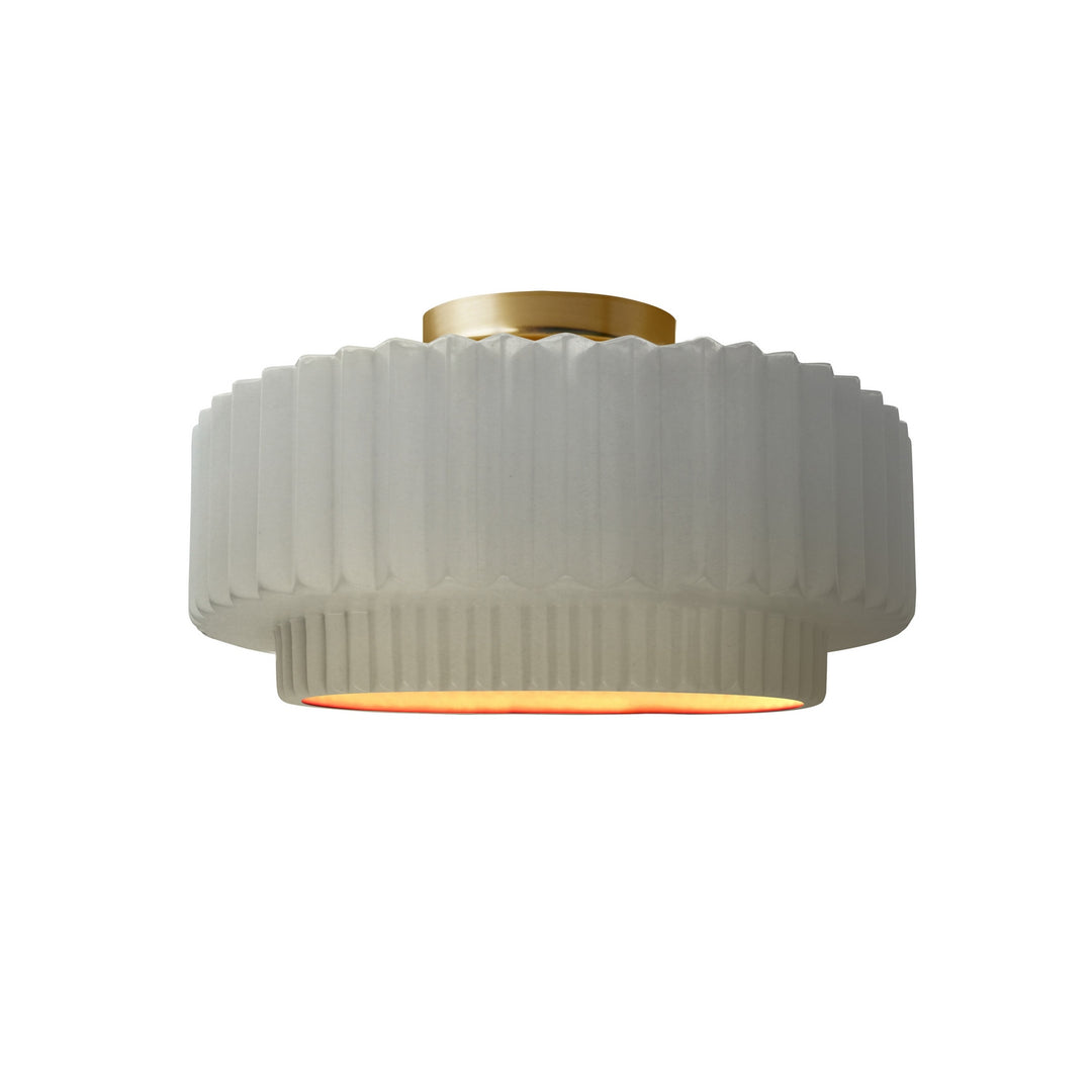 Justice Designs - CER-6370-MTGD-BRSS - One Light Semi-Flush Mount - Radiance Collection - Brushed Brass