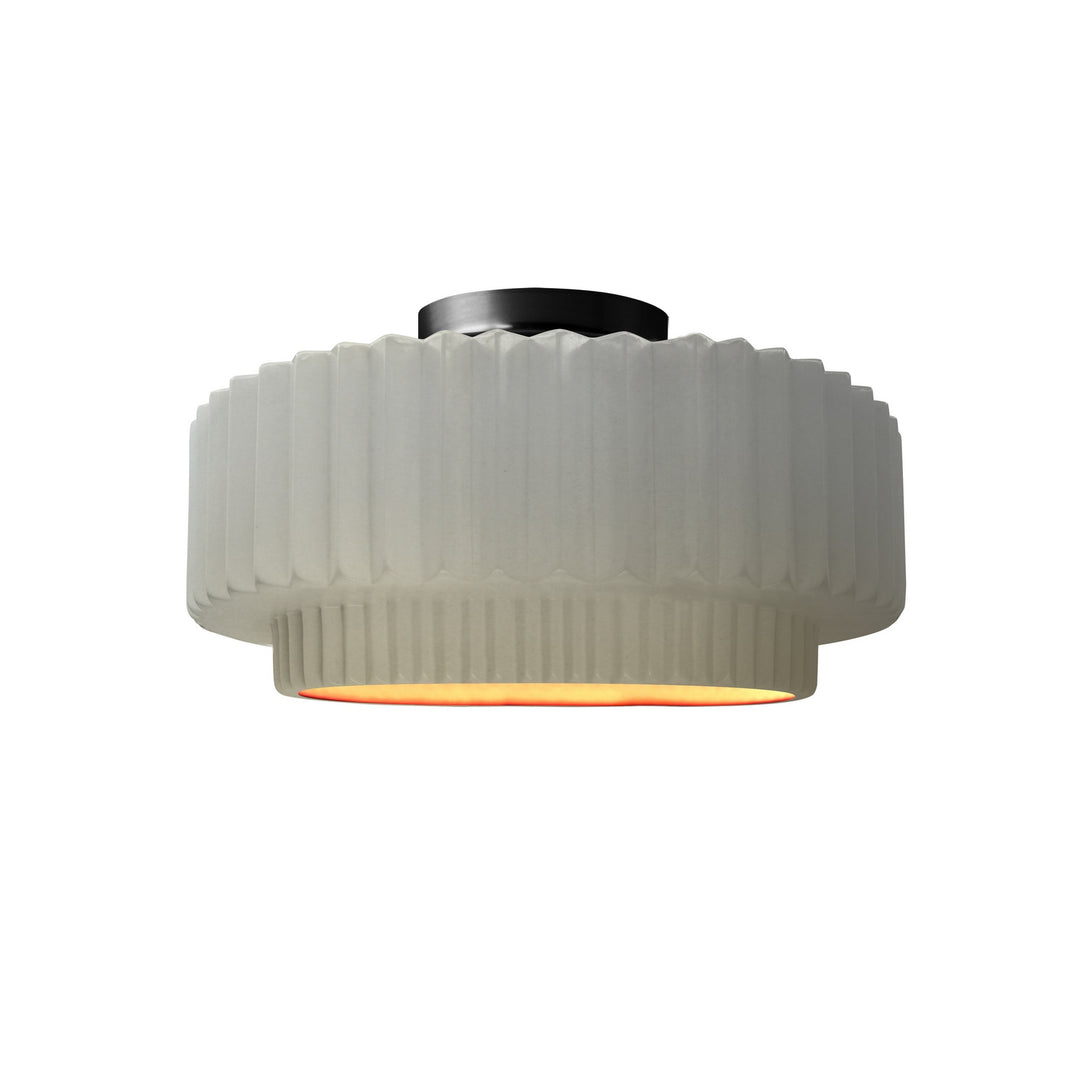 Justice Designs - CER-6370-MTGD-MBLK - One Light Semi-Flush Mount - Radiance Collection - Matte Black