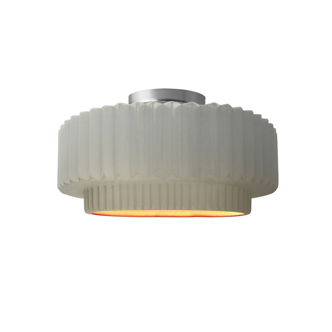 Justice Designs - CER-6370-MTGD-NCKL - One Light Semi-Flush Mount - Radiance Collection - Brushed Nickel