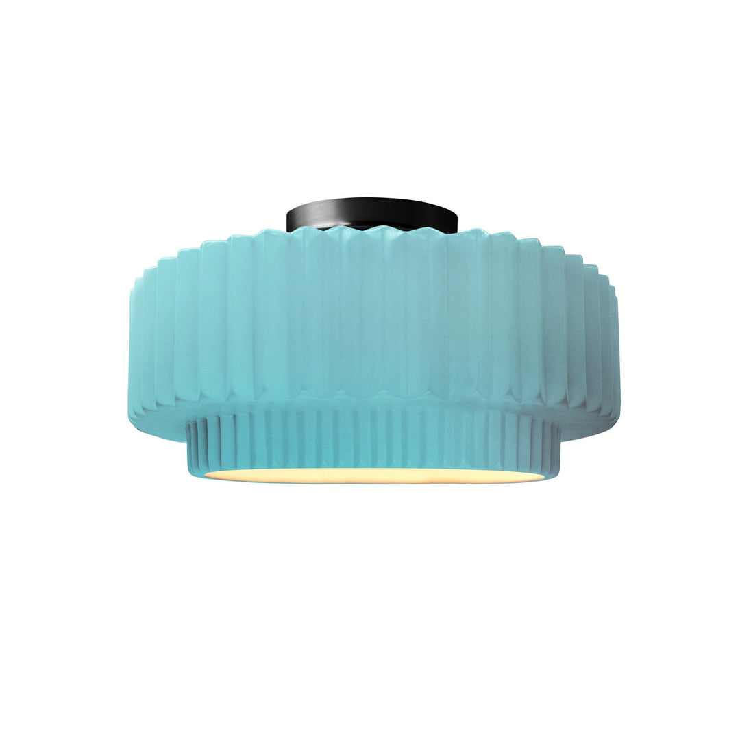 Justice Designs - CER-6370-RFPL-MBLK - One Light Semi-Flush Mount - Radiance Collection - Matte Black
