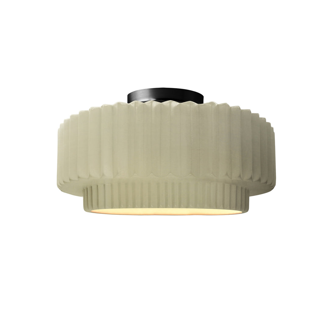 Justice Designs - CER-6370-VAN-MBLK - One Light Semi-Flush Mount - Radiance Collection - Matte Black