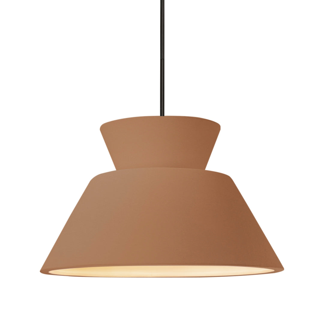 Justice Designs - CER-6423-ADOB-MBLK-RIGID - One Light Pendant - Radiance Collection - Matte Black