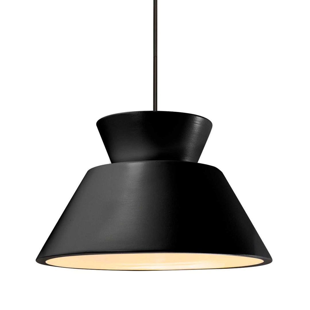 Radiance Collection One Light Pendant in Matte Black Justice Designs