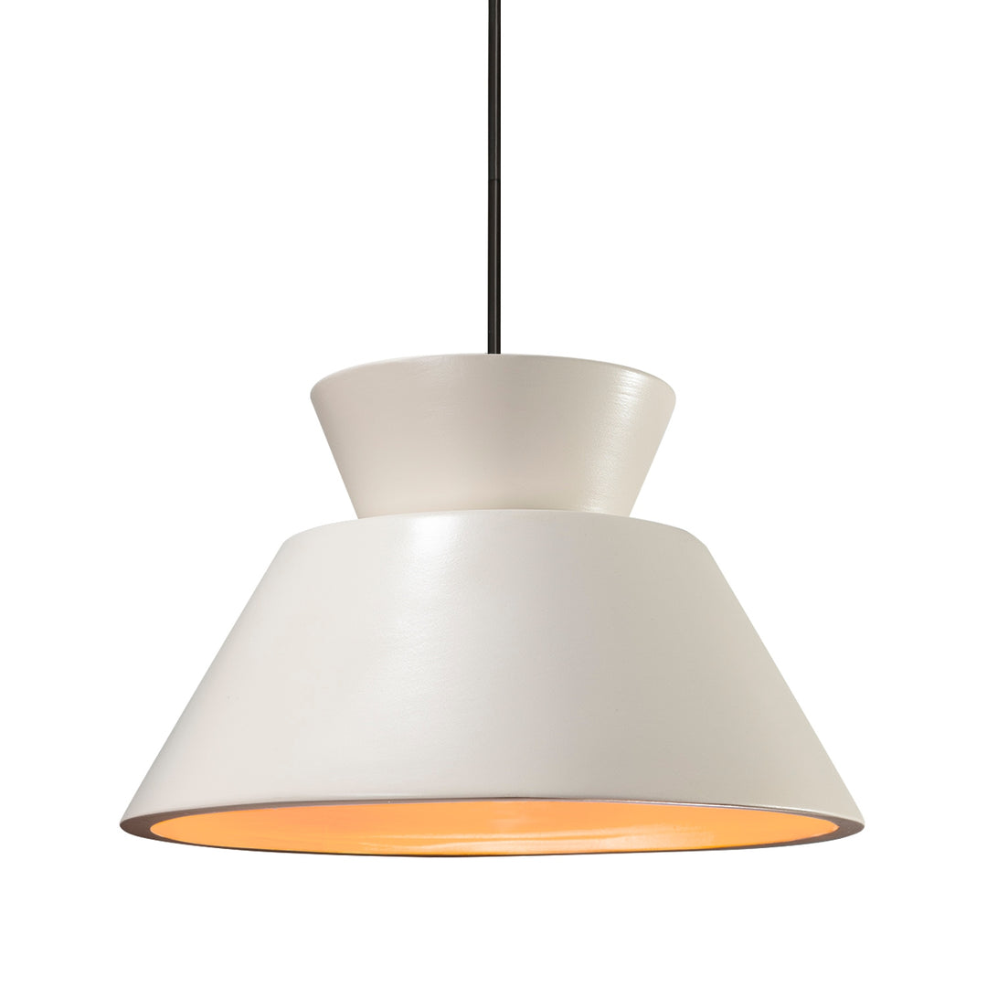 Justice Designs - CER-6423-MTGD-MBLK-RIGID - One Light Pendant - Radiance Collection - Matte Black