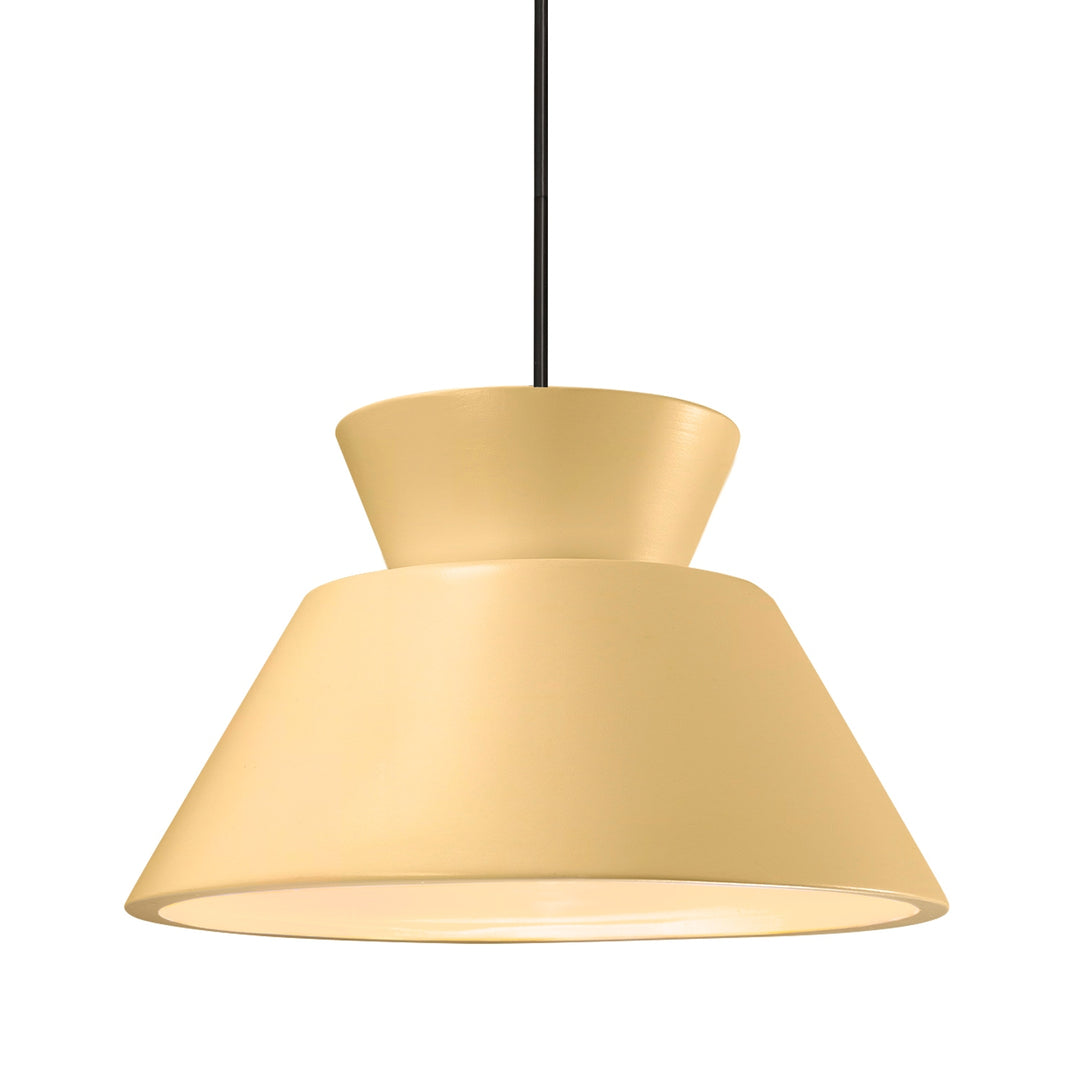 Justice Designs - CER-6423-MYLW-MBLK-RIGID - One Light Pendant - Radiance Collection - Matte Black