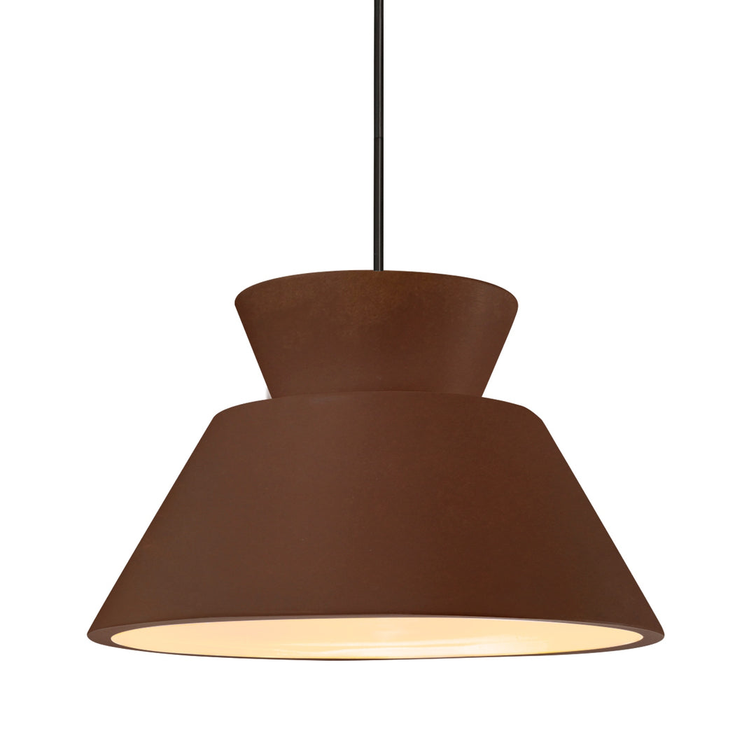 Justice Designs - CER-6423-RRST-MBLK-RIGID - One Light Pendant - Radiance Collection - Matte Black