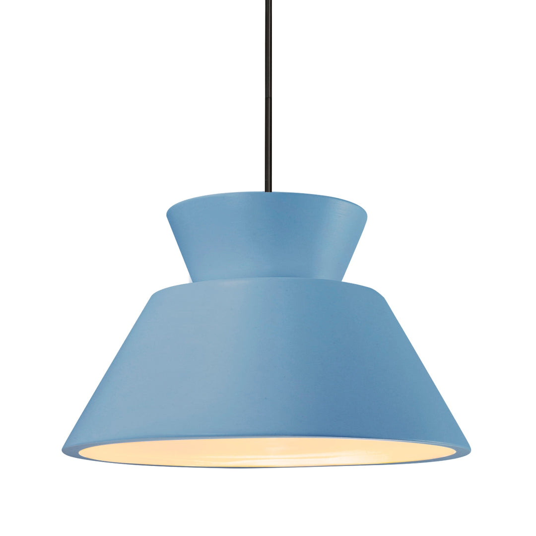 Justice Designs - CER-6423-SKBL-MBLK-RIGID - One Light Pendant - Radiance Collection - Matte Black
