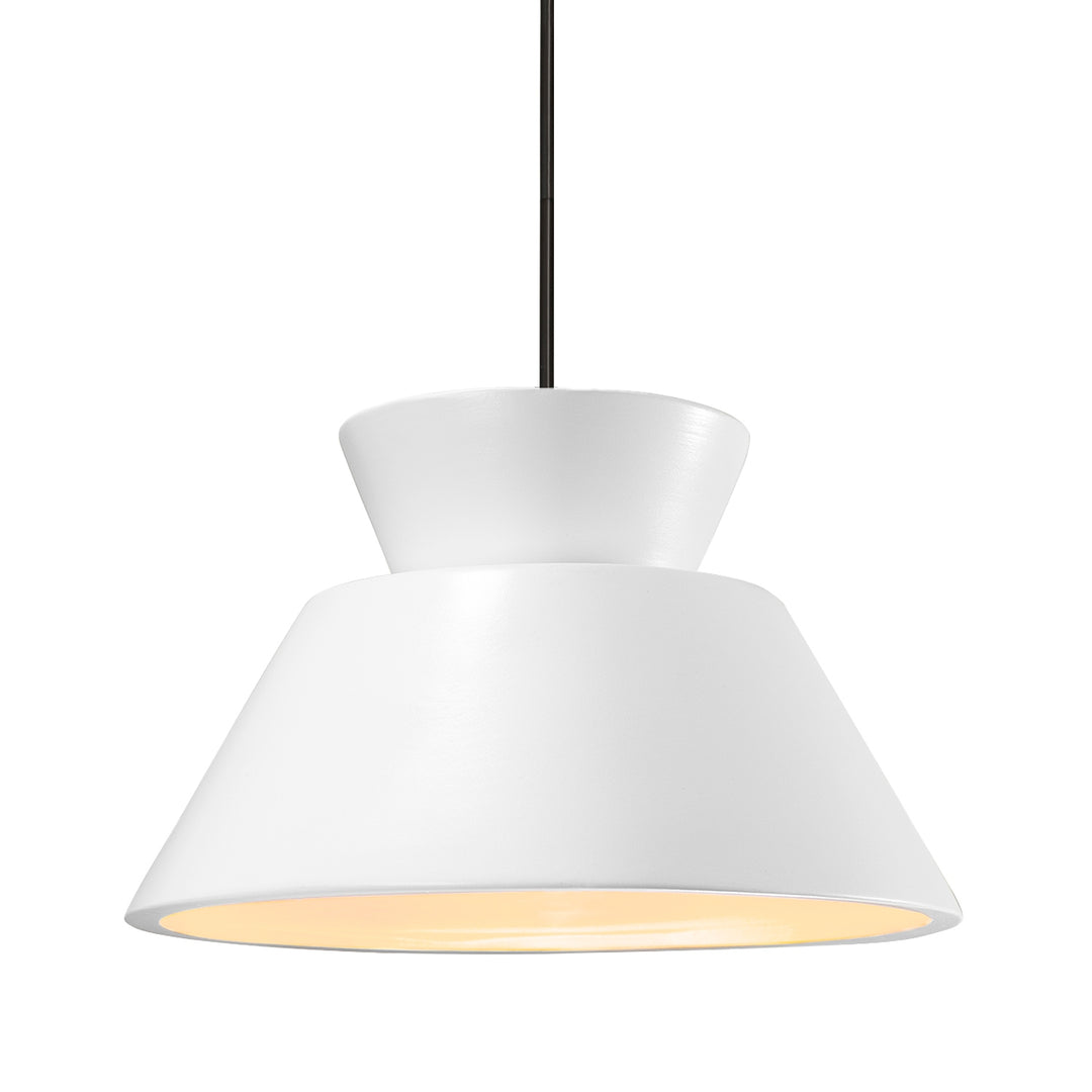 Justice Designs - CER-6423-WHT-MBLK-RIGID - One Light Pendant - Radiance Collection - Matte Black