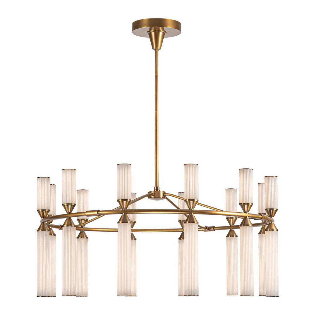 Alora Canada - CH348038VBFR-UNV - LED Chandelier - Edwin - Vintage Brass/Frosted Ribbed Glass