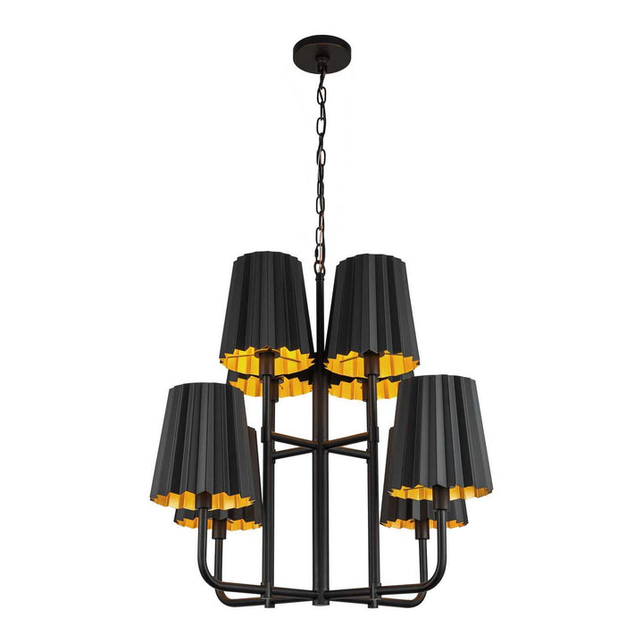 Alora Canada - CH528830MB - Eight Light Chandelier - Plisse - Matte Black