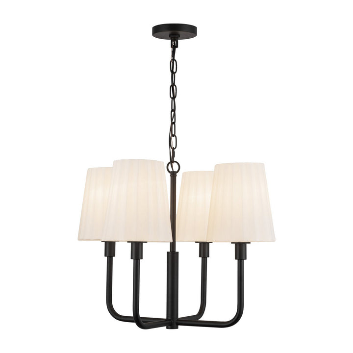 Alora Canada - CH628423MBOP - Four Light Chandelier - Plisse - Matte Black/Opal Matte Glass