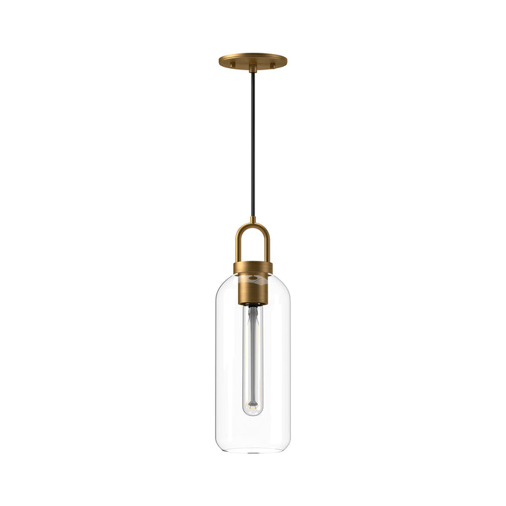 Alora Canada - PD401505AGCL - One Light Pendant - Soji - Aged Gold/Clear Glass