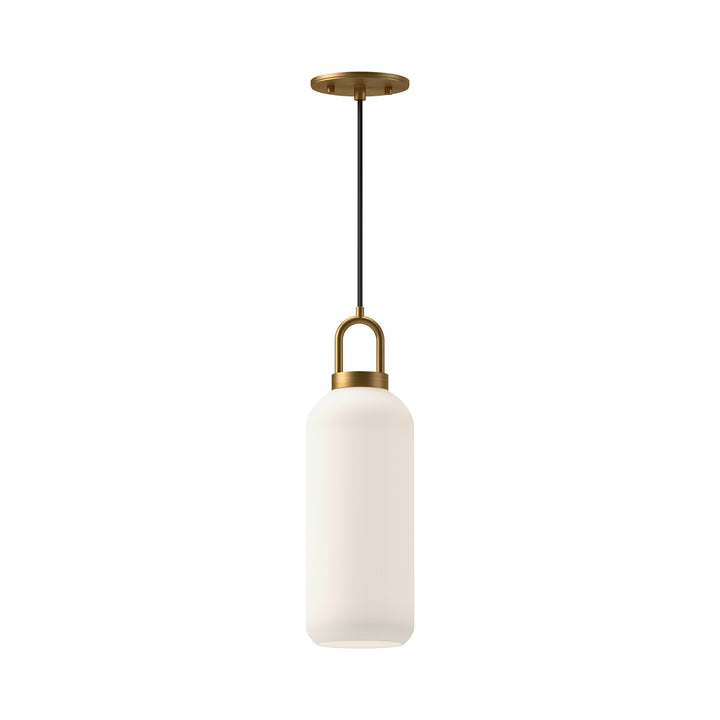Alora Canada - PD401505AGOP - One Light Pendant - Soji - Aged Gold/Opal Matte Glass
