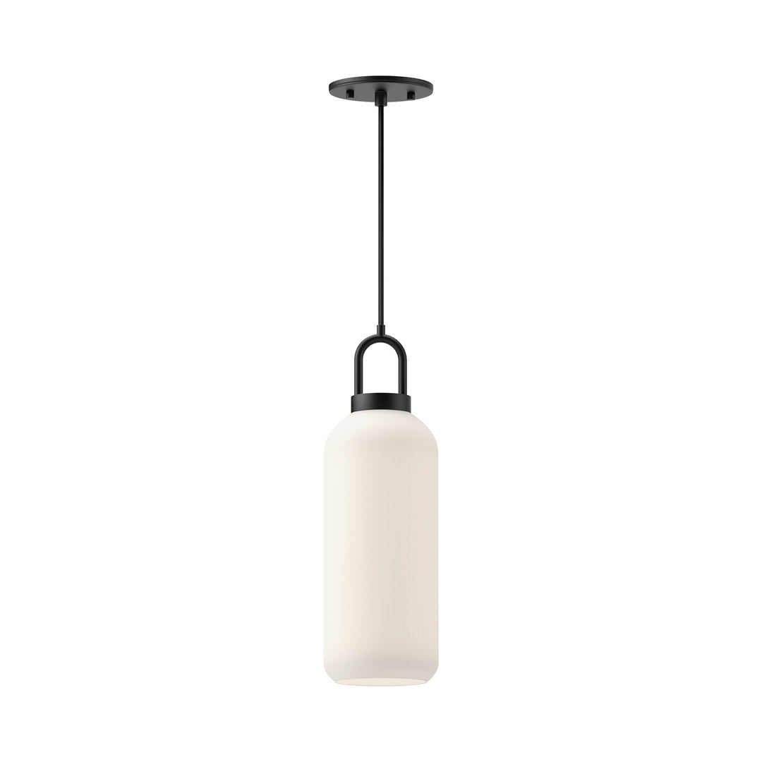Alora Canada - PD401505MBOP - One Light Pendant - Soji - Matte Black/Opal Matte Glass