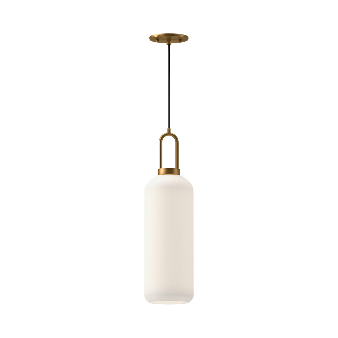 Alora Canada - PD401606AGOP - One Light Pendant - Soji - Aged Gold/Opal Matte Glass