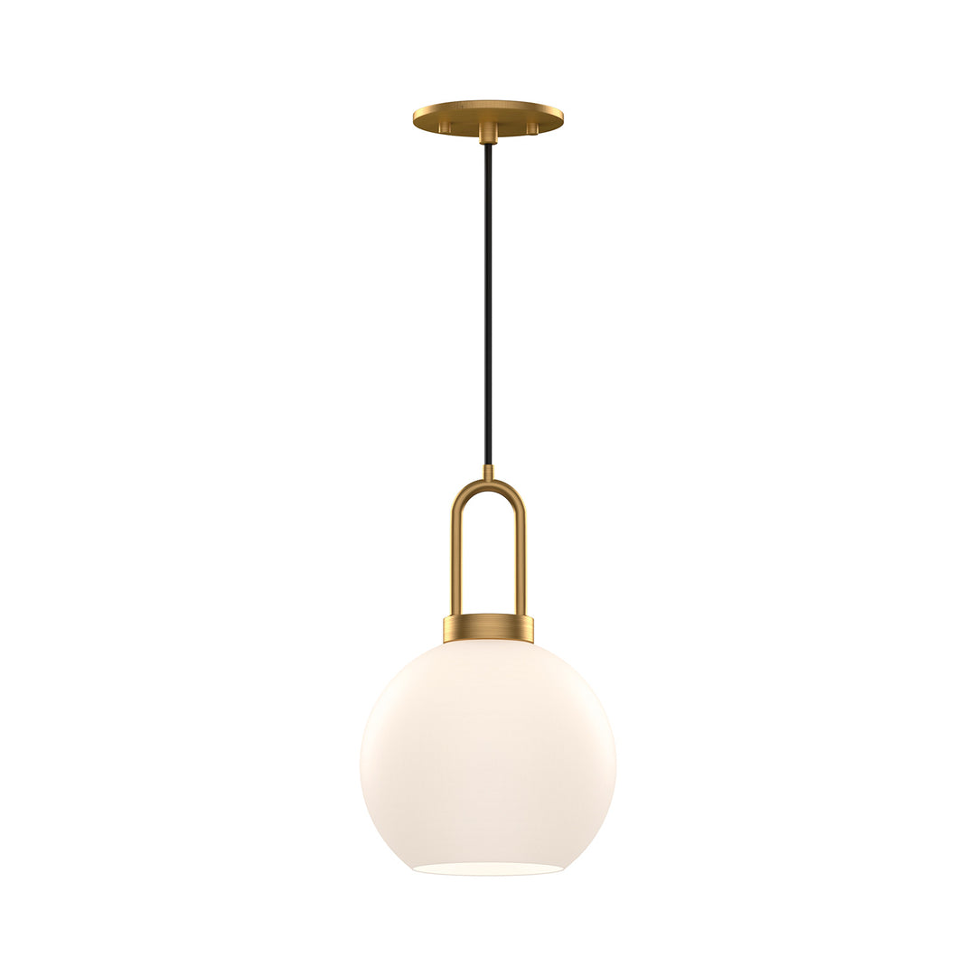 Alora Canada - PD601608AGOP - One Light Pendant - Soji - Aged Gold/Opal Matte Glass