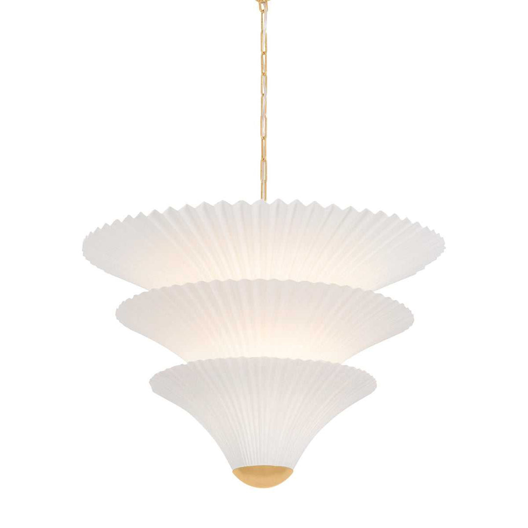 Belluno Two Light Chandelier in Vintage Gold Leaf Corbett Lighting Canada