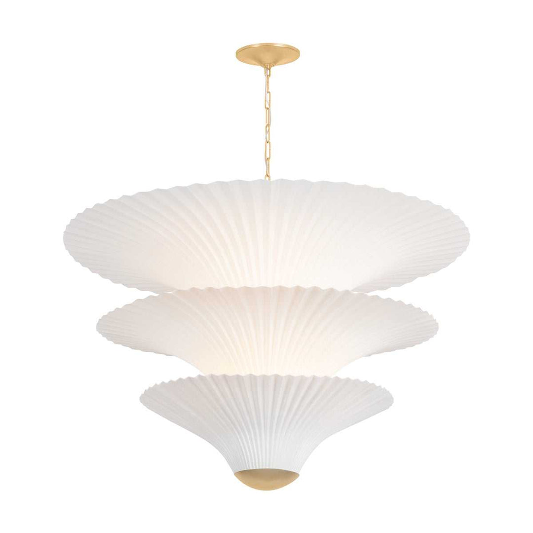 Belluno Three Light Chandelier in Vintage Gold Leaf Corbett Lighting Canada