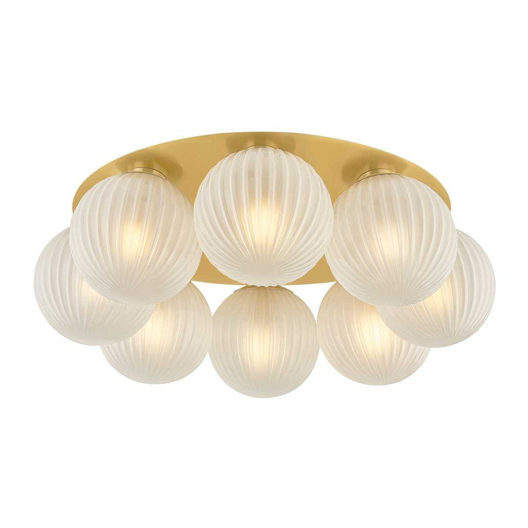 Vernazza Eight Light Flush Mount in Vintage Polished Brass Corbett Lighting Canada