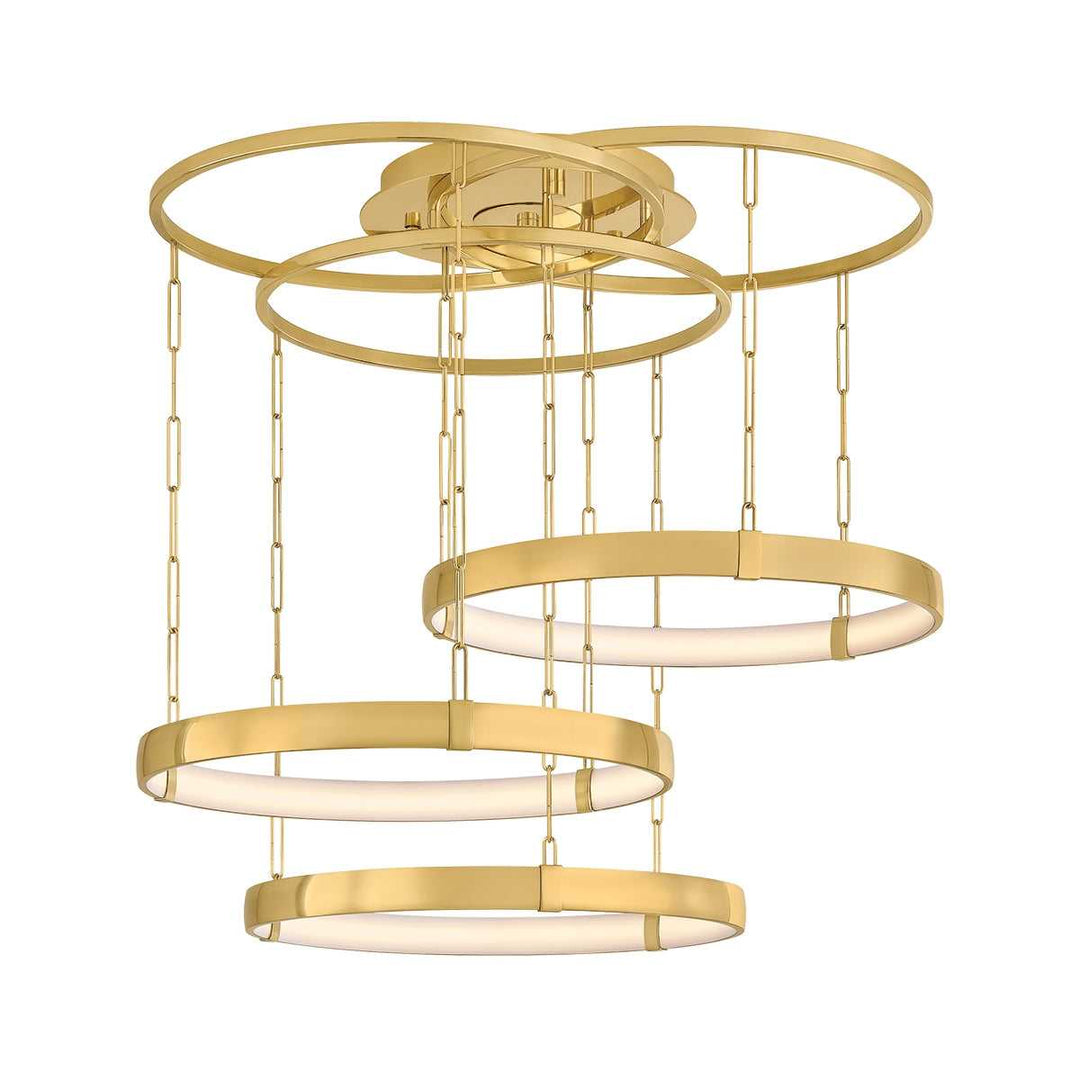 Chiasso LED Chandelier in Vintage Polished Brass Corbett Lighting Canada