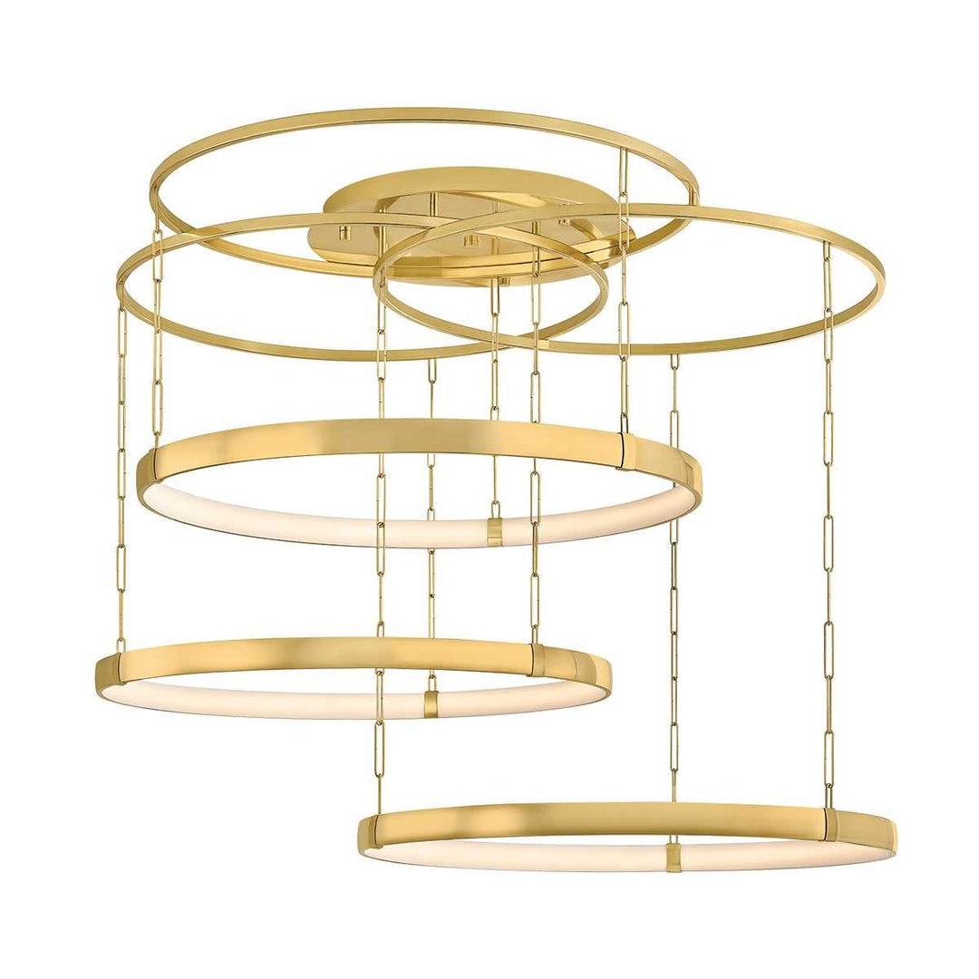 Chiasso LED Chandelier in Vintage Polished Brass Corbett Lighting Canada