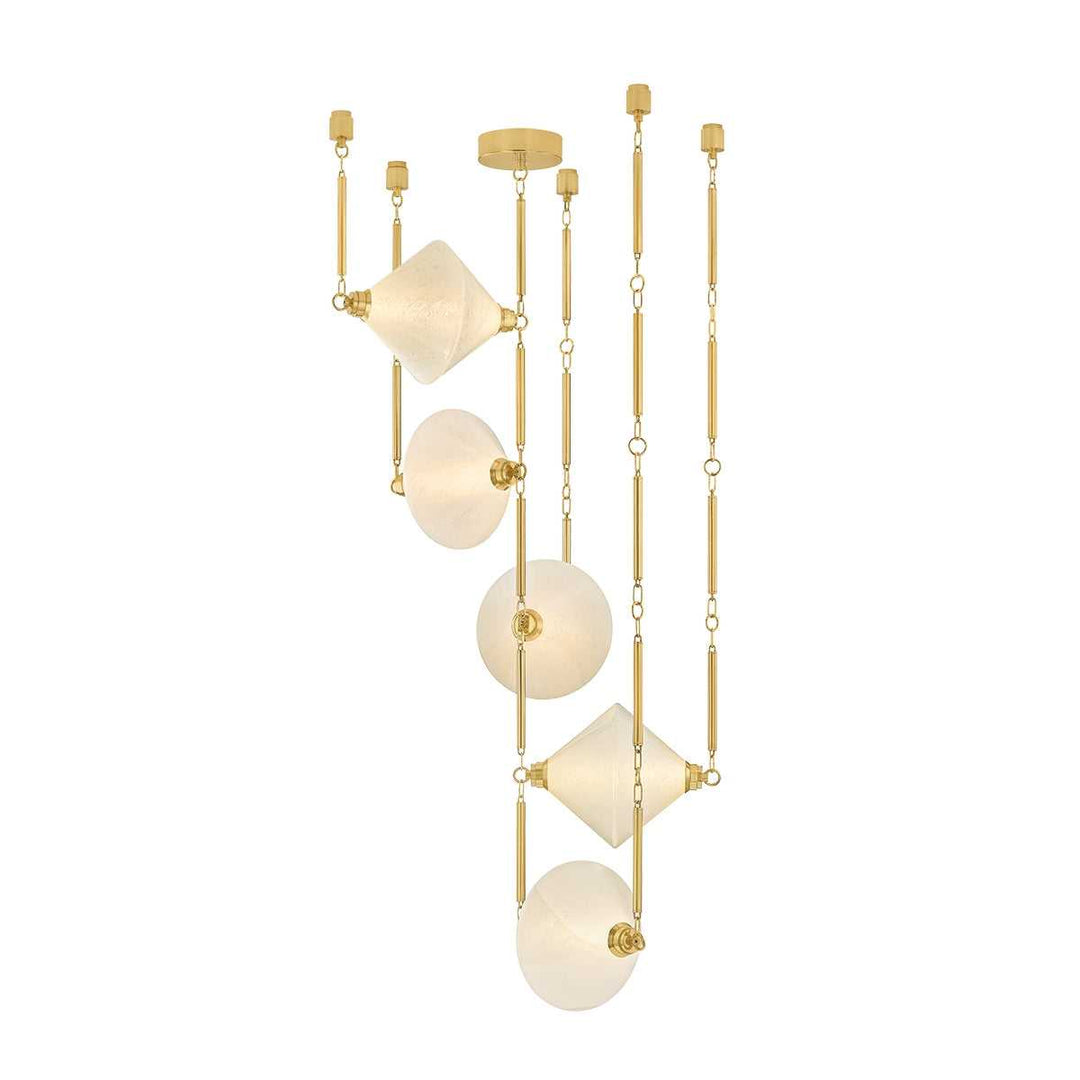 Solara LED Chandelier in Vintage Polished Brass Corbett Lighting Canada