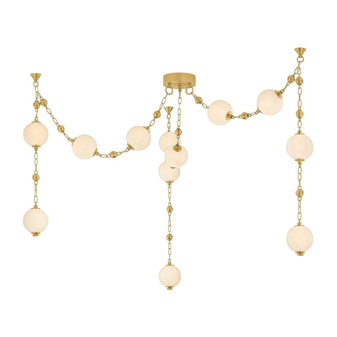 Corda LED Chandelier in Vintage Brass Corbett Lighting Canada