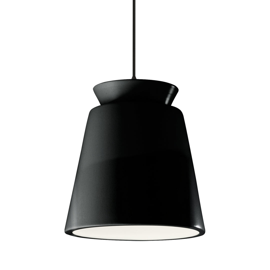 Justice Designs - CER-6427-BKMT-MBLK-BKCD - One Light Pendant - Radiance Collection - Matte Black