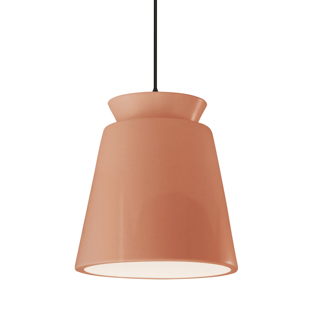 Justice Designs - CER-6427-BSH-MBLK-BKCD - One Light Pendant - Radiance Collection - Matte Black