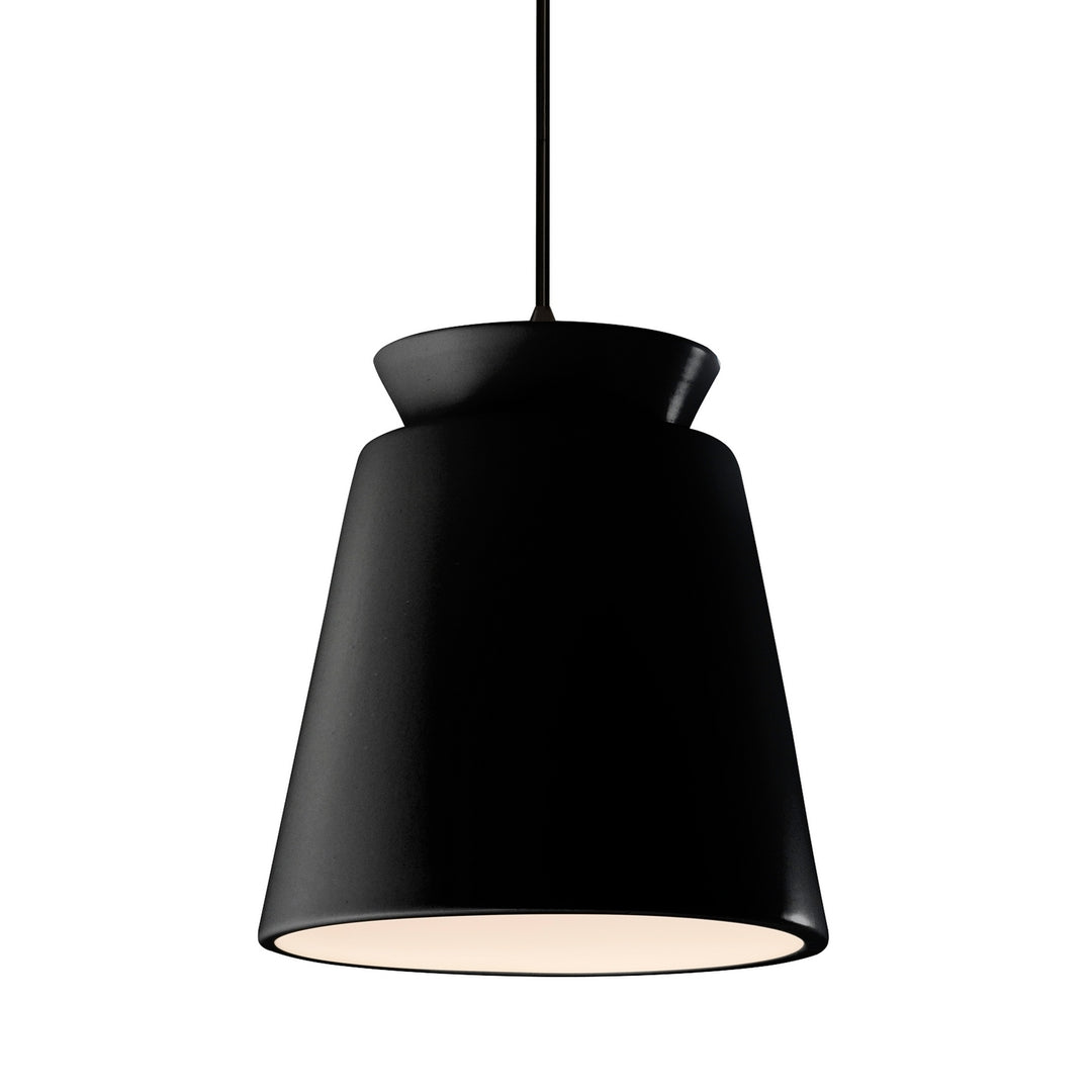 Justice Designs - CER-6427-CRB-MBLK-BKCD - One Light Pendant - Radiance Collection - Matte Black
