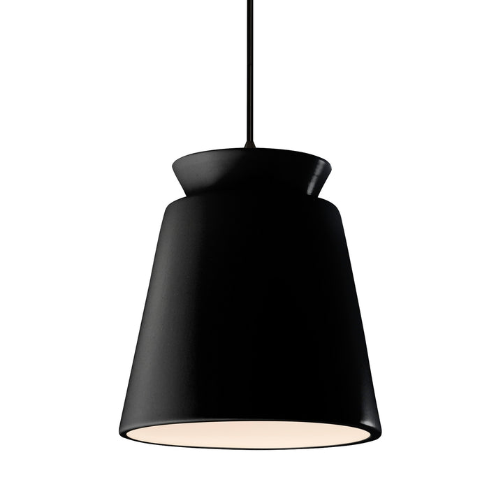 Justice Designs - CER-6427-CRB-MBLK-BKCD - One Light Pendant - Radiance Collection - Matte Black