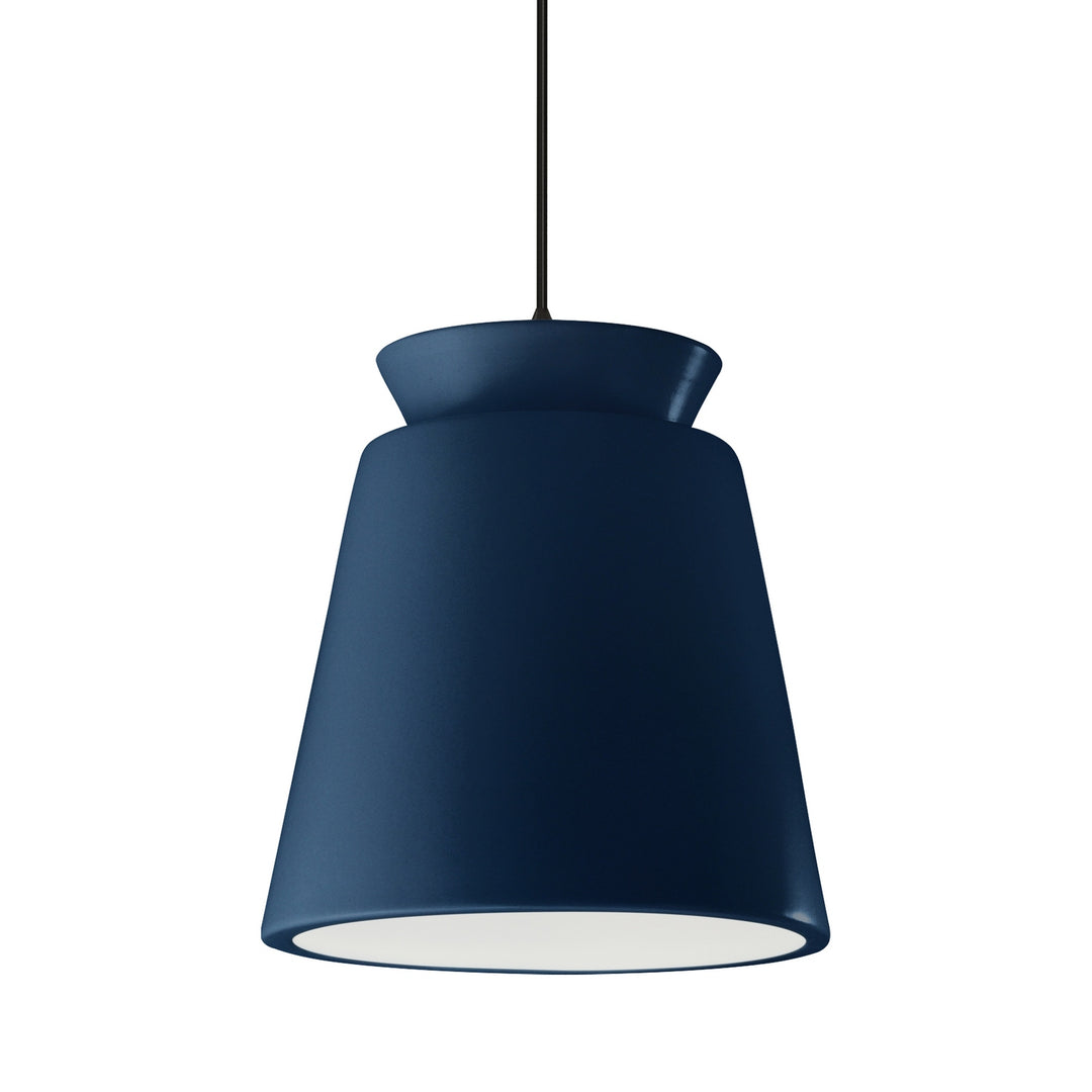 Justice Designs - CER-6427-MDMT-MBLK-BKCD - One Light Pendant - Radiance Collection - Matte Black
