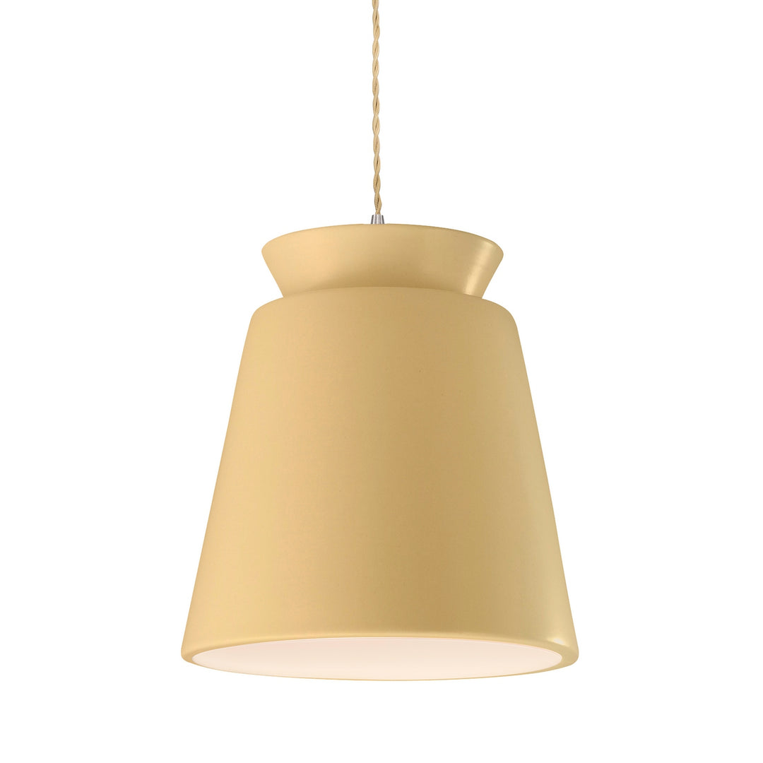 Justice Designs - CER-6427-MYLW-NCKL-BEIG-TWST - One Light Pendant - Radiance Collection - Brushed Nickel