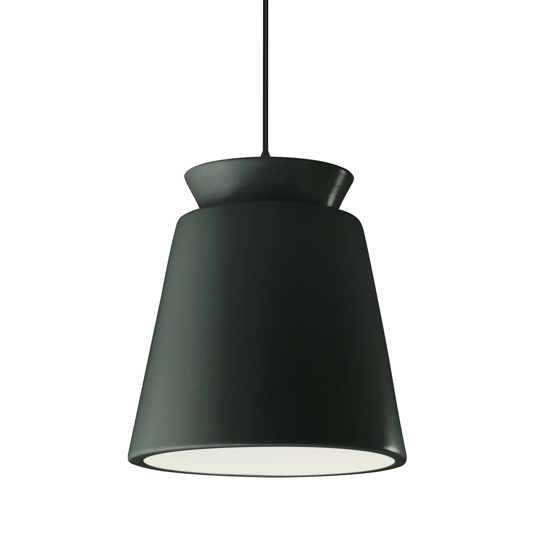 Justice Designs - CER-6427-PWGN-MBLK-BKCD - One Light Pendant - Radiance Collection - Matte Black
