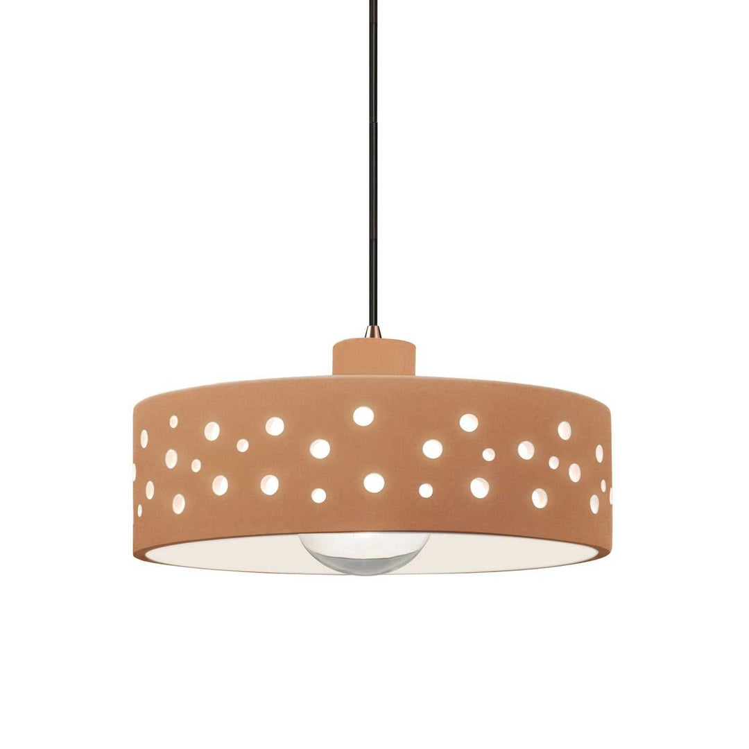 Radiance Collection One Light Pendant in Dark Bronze Justice Designs