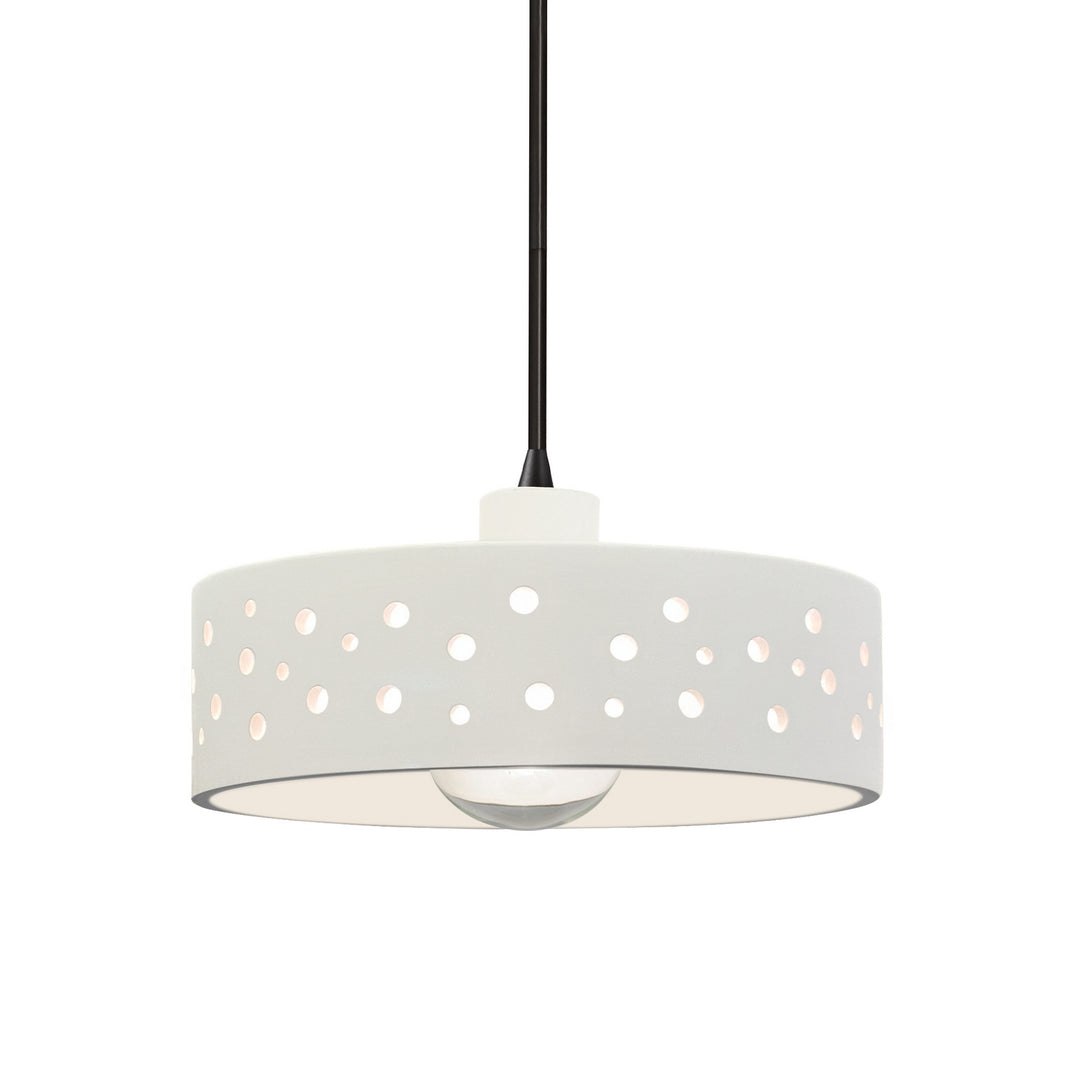 Justice Designs - CER-6467-BIS-MBLK-BKCD - One Light Pendant - Radiance Collection - Matte Black
