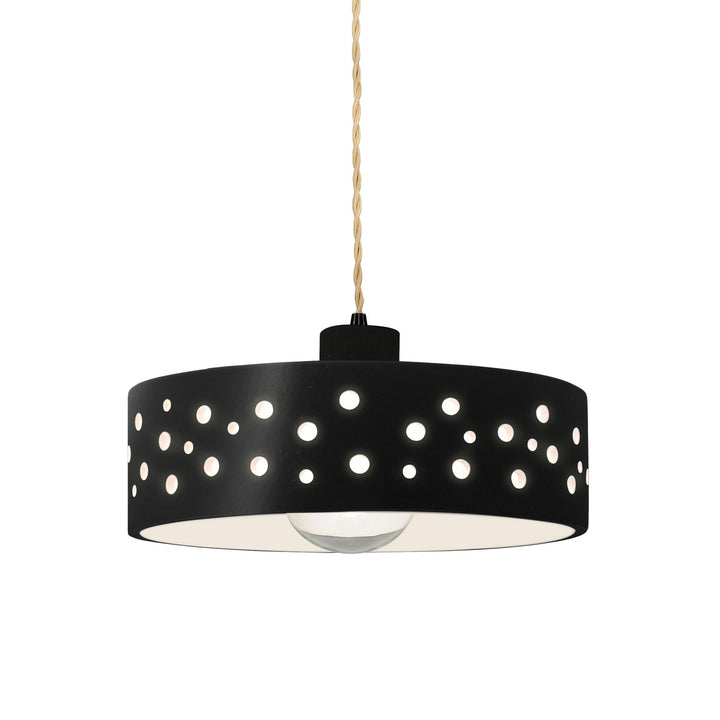 Justice Designs - CER-6467-BLK-MBLK-BEIG-TWST - One Light Pendant - Radiance Collection - Matte Black