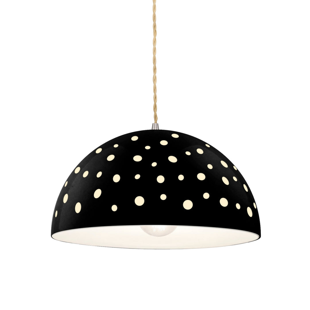 Justice Designs - CER-6467-BLK-NCKL-BEIG-TWST - One Light Pendant - Radiance Collection - Brushed Nickel