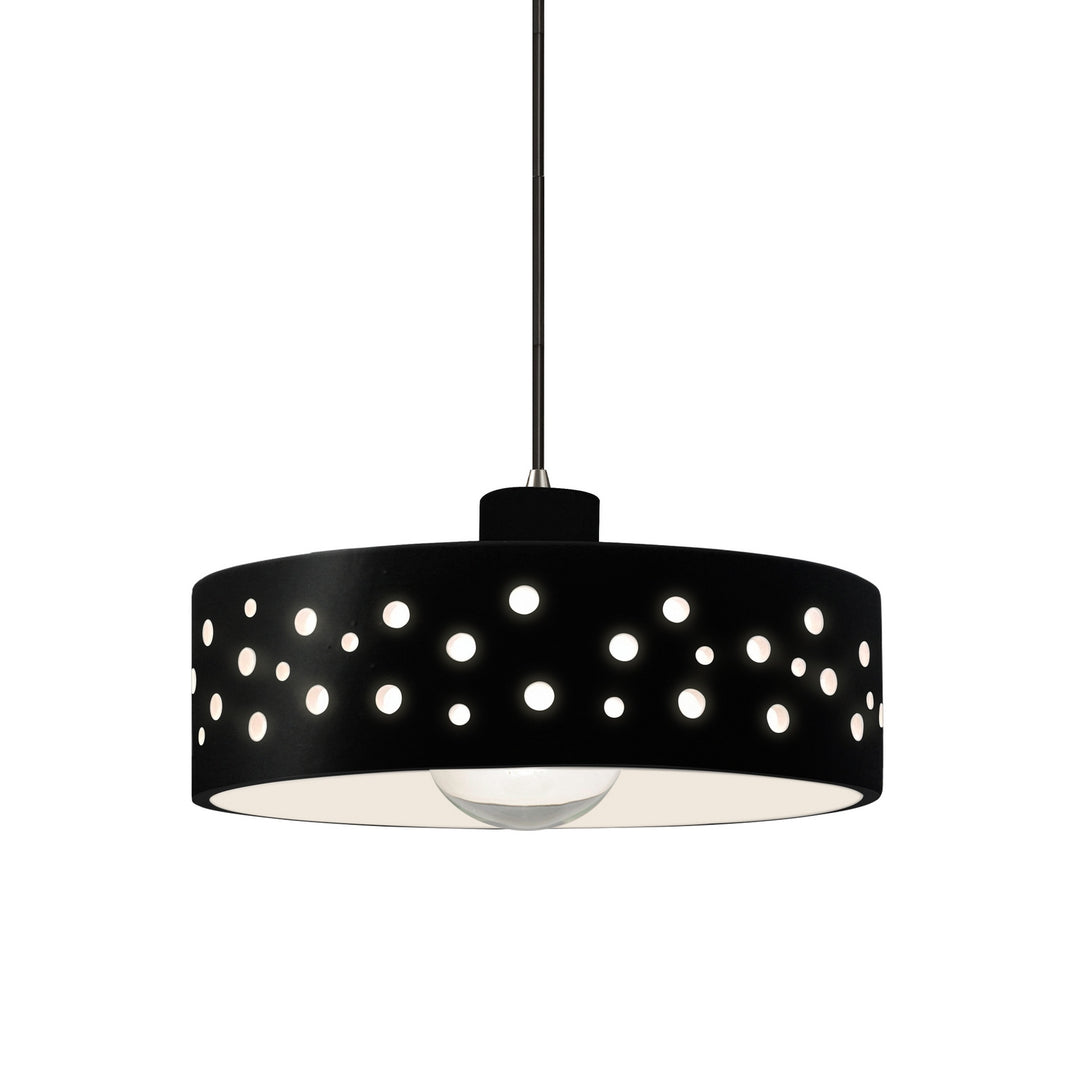 Justice Designs - CER-6467-BLK-NCKL-BKCD - One Light Pendant - Radiance Collection - Brushed Nickel