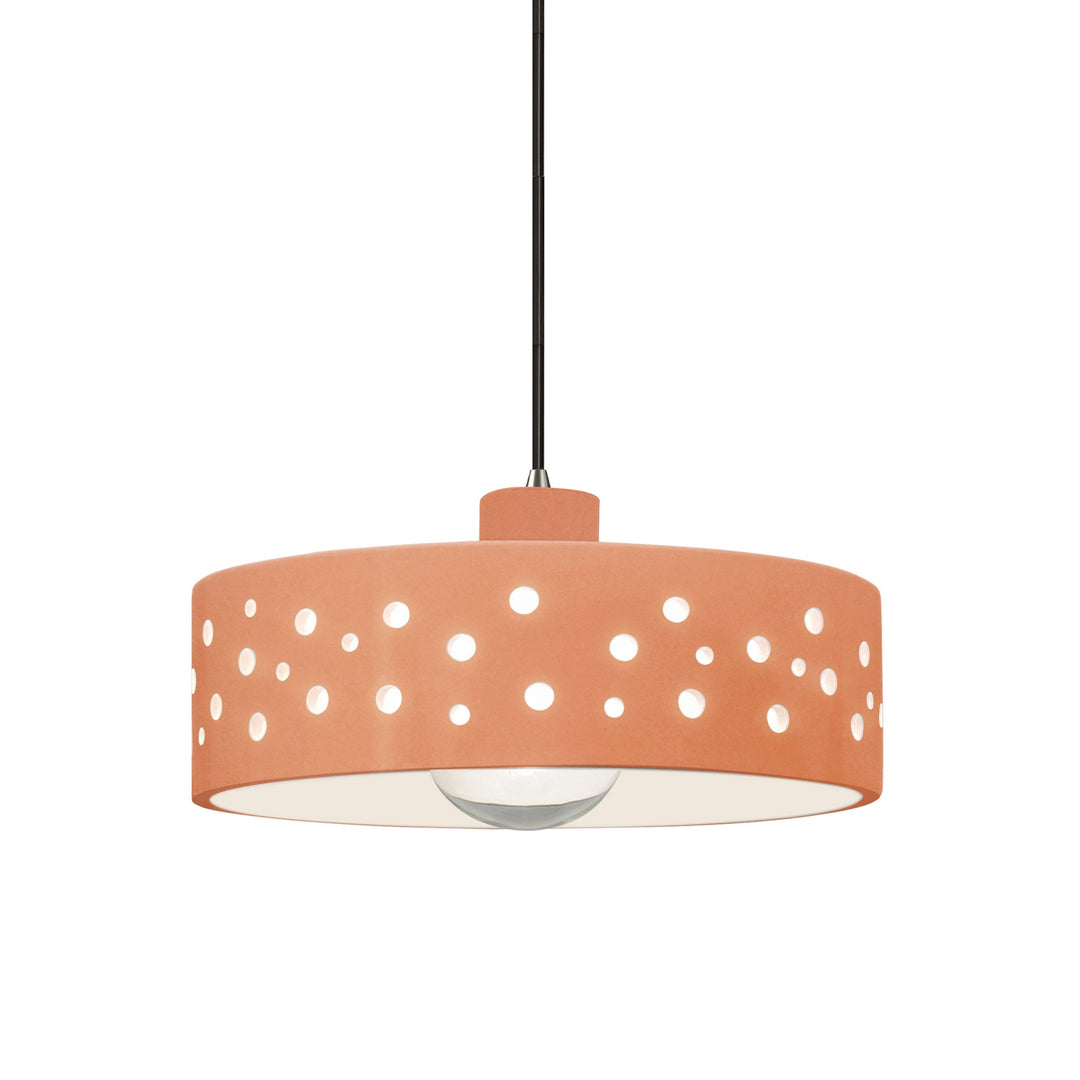 Justice Designs - CER-6467-BSH-NCKL-BKCD - One Light Pendant - Radiance Collection - Brushed Nickel