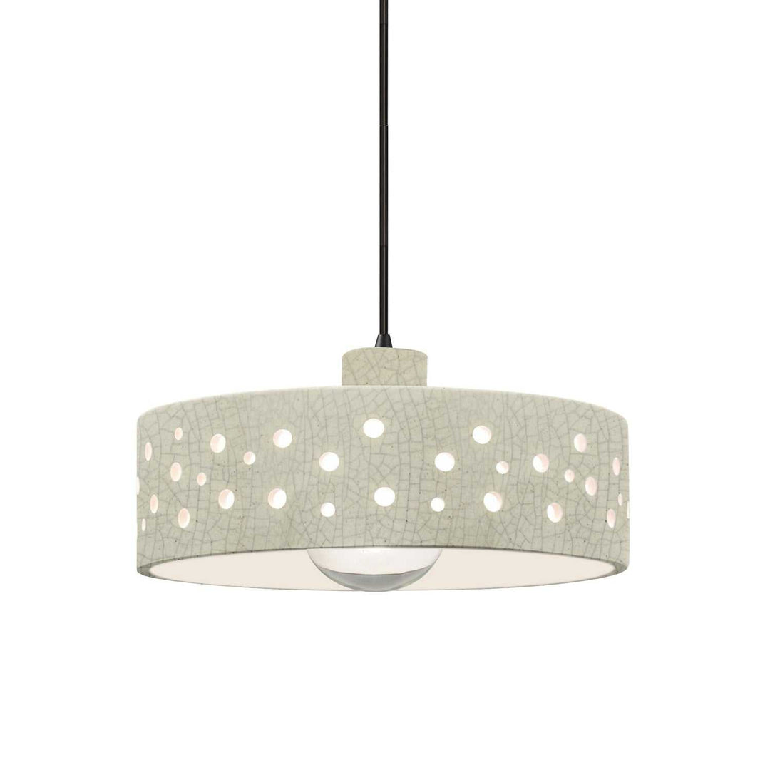 Radiance Collection One Light Pendant in Matte Black Justice Designs