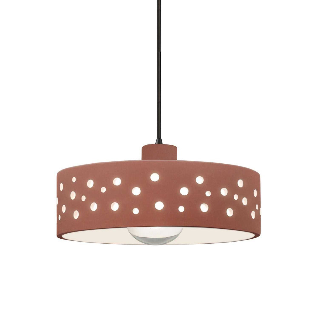 Radiance Collection One Light Pendant in Matte Black Justice Designs