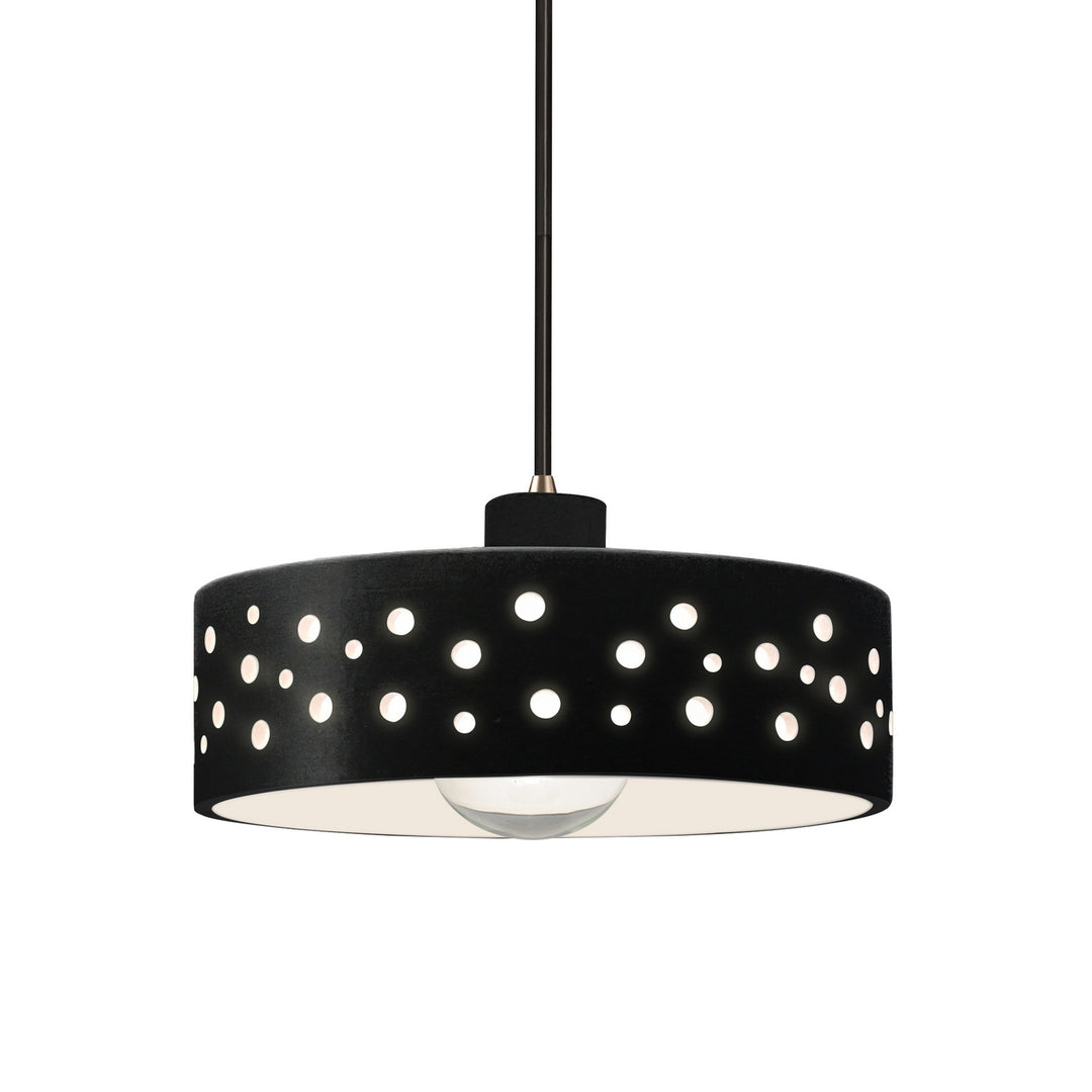 Justice Designs - CER-6467-CRB-ABRS-BKCD - One Light Pendant - Radiance Collection - Antique Brass
