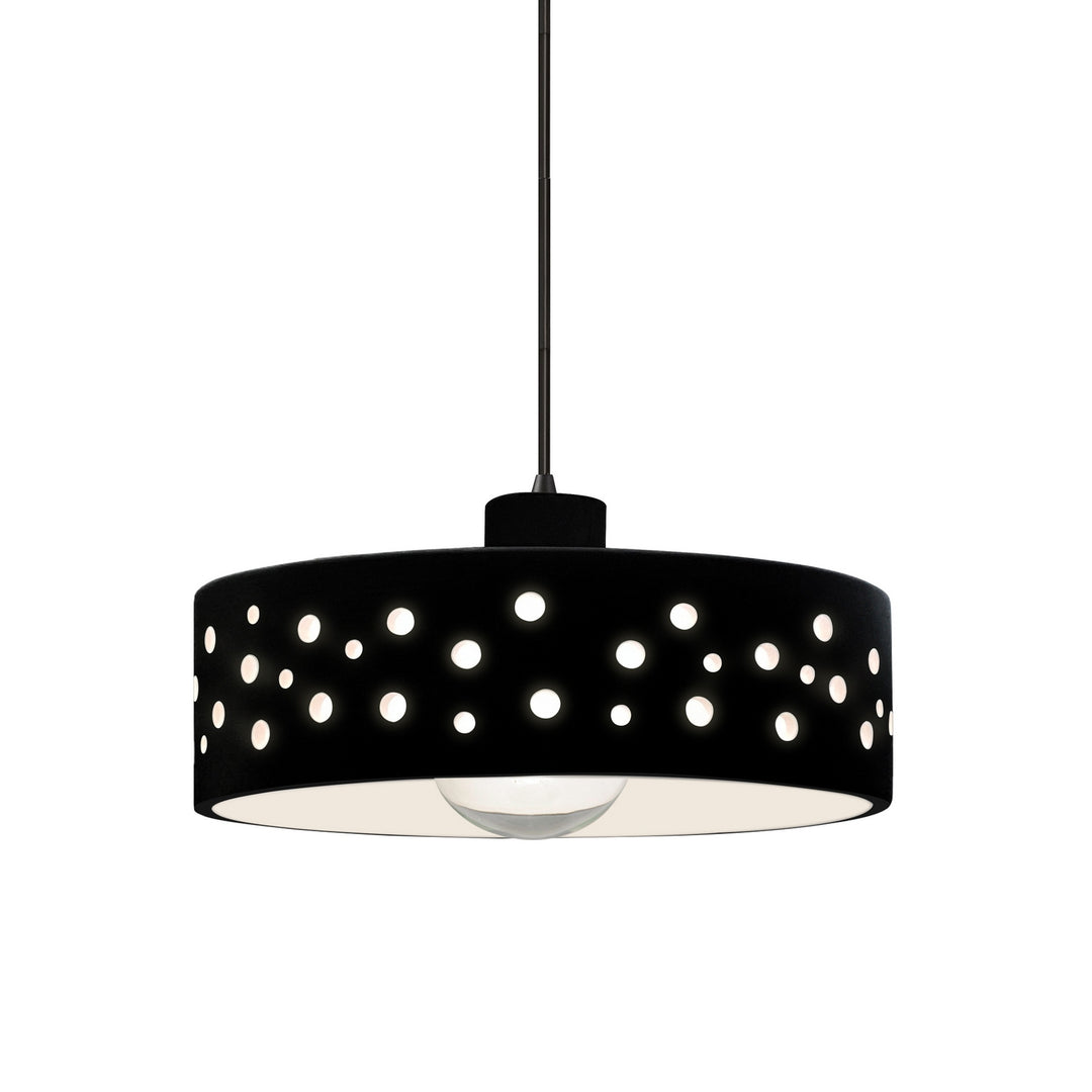 Justice Designs - CER-6467-CRB-MBLK-BKCD - One Light Pendant - Radiance Collection - Matte Black