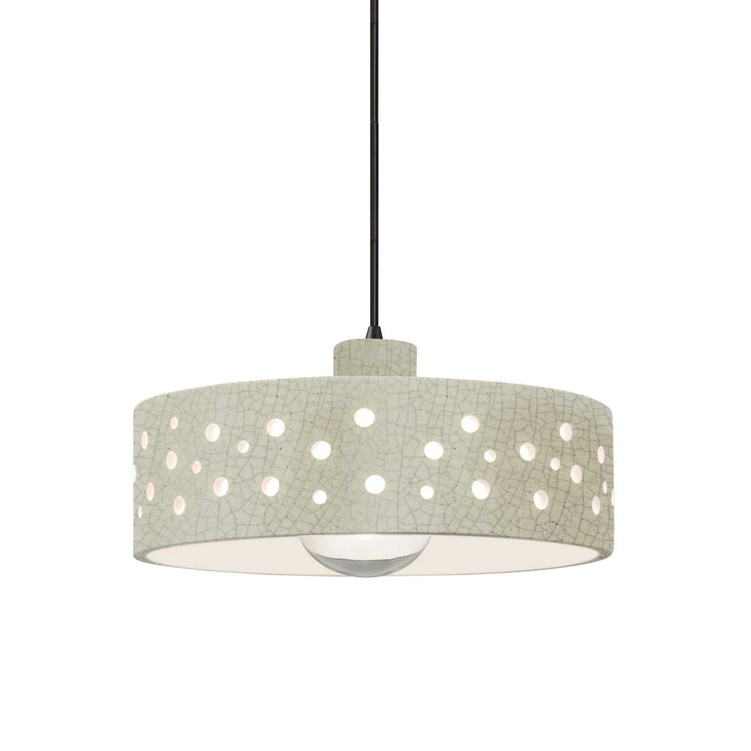 Radiance Collection One Light Pendant in Matte Black Justice Designs