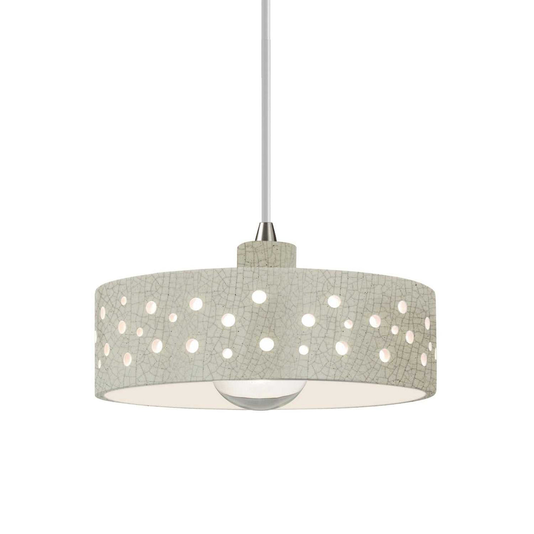 Radiance Collection One Light Pendant in Brushed Nickel Justice Designs