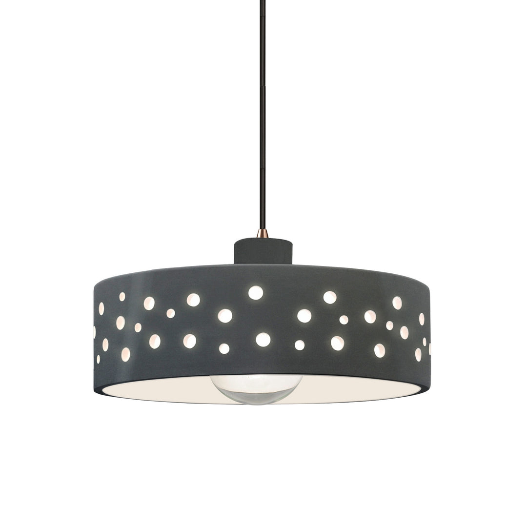 Justice Designs - CER-6467-GRY-DBRZ-BKCD - One Light Pendant - Radiance Collection - Dark Bronze