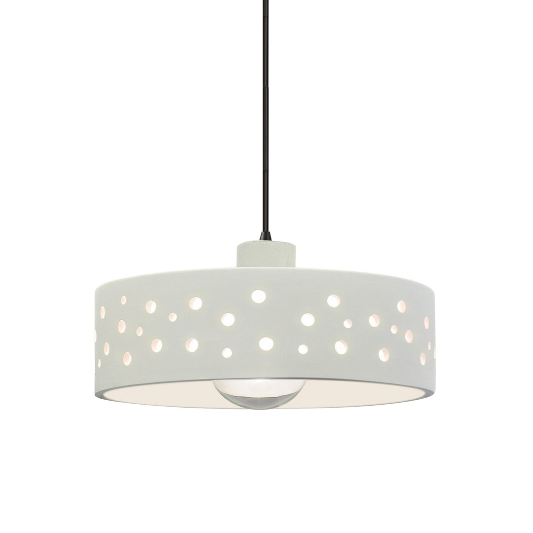 Justice Designs - CER-6467-MAT-MBLK-BKCD - One Light Pendant - Radiance Collection - Matte Black